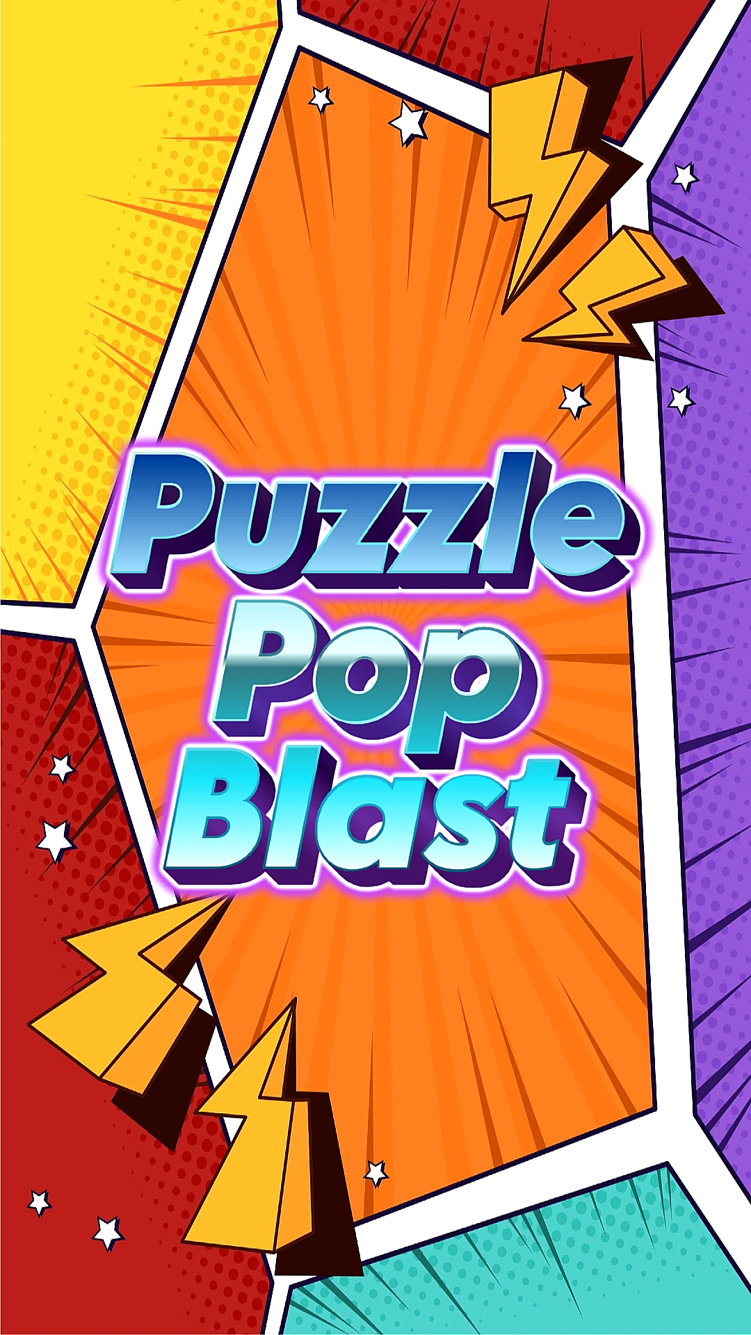 Puzzle Pop Blast colorful comic-style poster